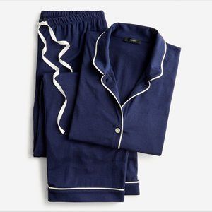 J. Crew Navy Pajama Set with White Trim